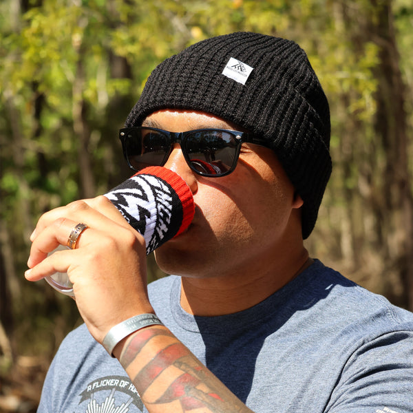 Black and Red Tactical 16 Oz. Can Beverly Drink Sock