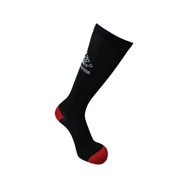 Black & Red Full Length Compression Socks | Elite Performance Compression Gear