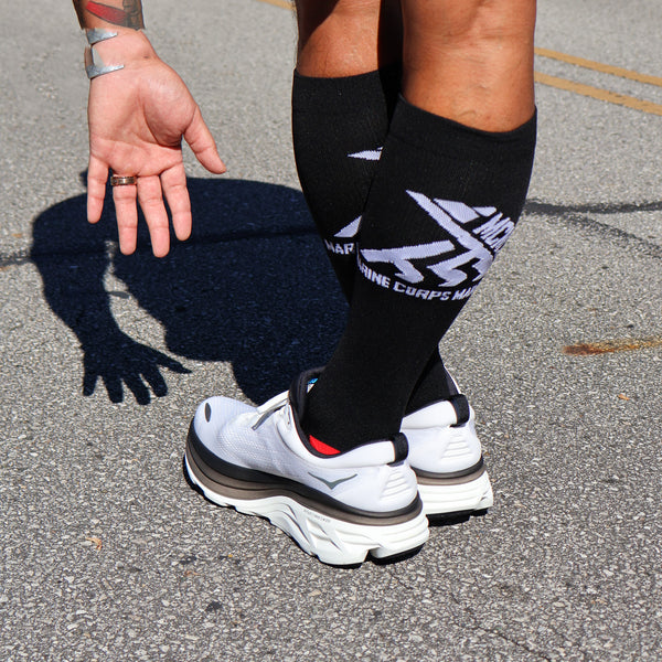 Black & Red Full Length Compression Socks | Elite Performance Compression Gear